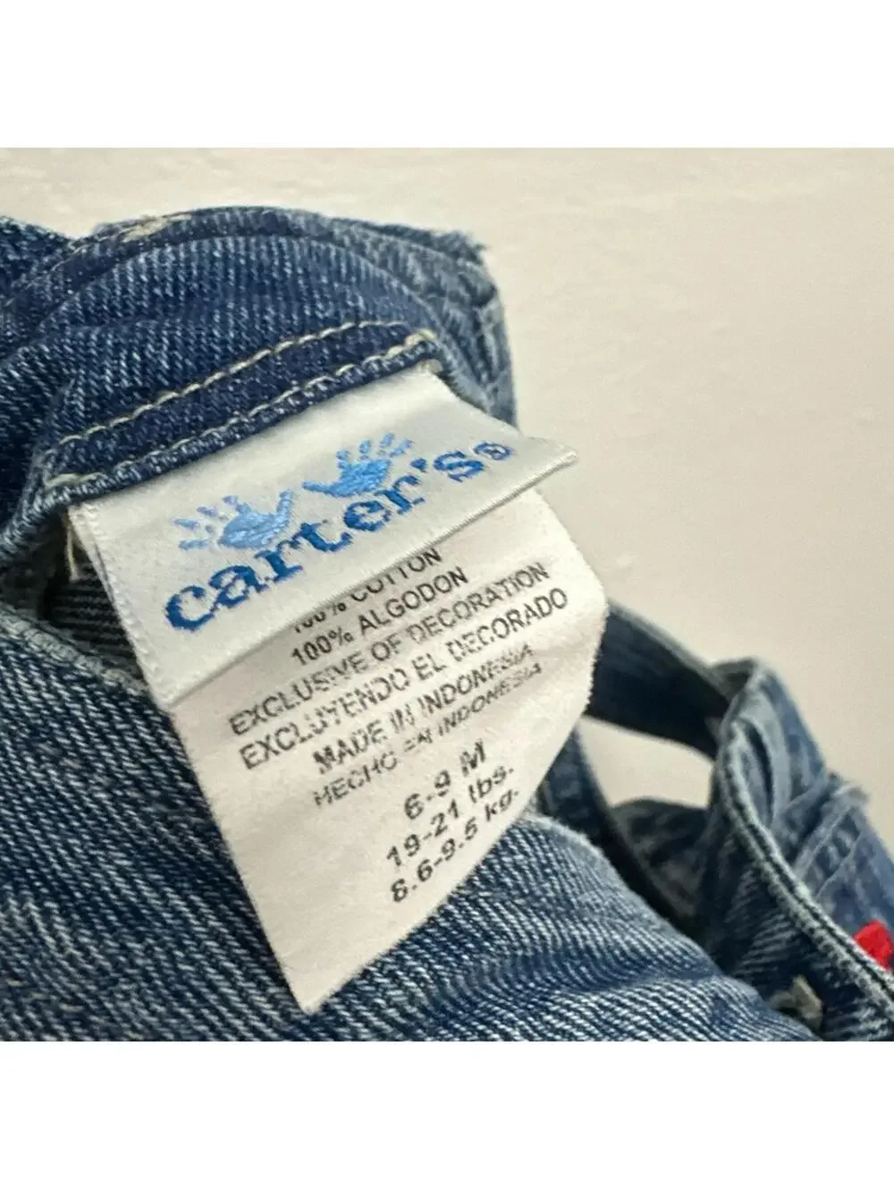 Carter's Dark Blue Denim Overalls with Red Truck Patch